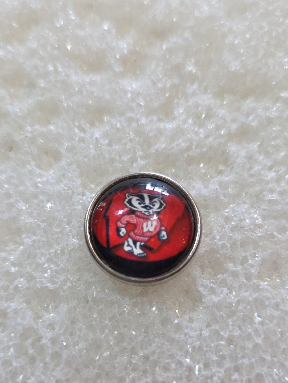 Red Bucky Badger Ginger Snap Charm Button 18mm